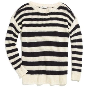 Madewell gestreifter Wollpullover mit mehreren Nähten Large lockere Passform 98 $ - Bild 1 von 8
