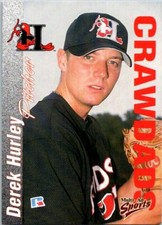 2000 Multi-Ad Hickory Crawdads Minor League Baseball #16 Derek Hurley
