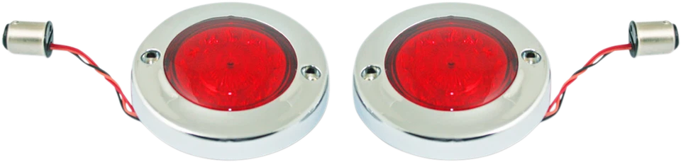 09-19 para Harley Road King EFI FLHR LED señales de giro plano 1156 lente roja cromada Foto 1 de 1