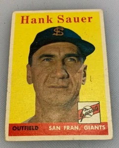 1958 Topps # 378 Hank Sauer Baseball Card San Francisco Giants - Picture 1 of 2