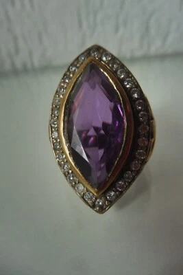 Anello 925 Argento Con Pietre Tagliate, Molto Bello, Vecchio, Grande Anello - Immagine 1 di 4