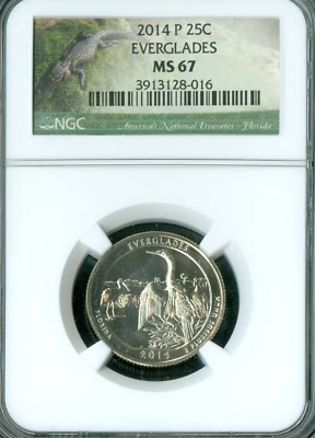 2014 P EVERGLADES  QUARTER  NGC MS67 PQ  * - Image 1 of 2