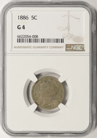 1886 5c Liberty Nickel NGC G4 Cover