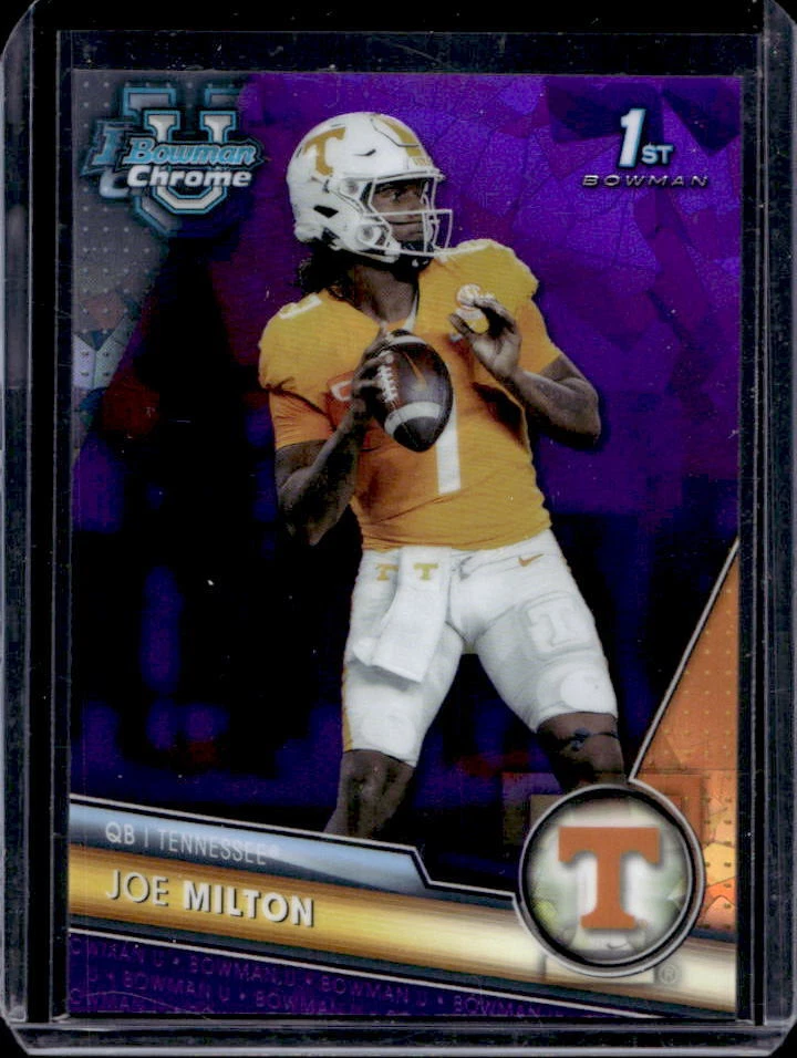 2023 Bowman University Chrome Sapphire Joe Milton Purple Refractor RC #1/10