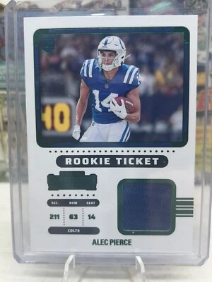 2022 Contenders Alec Pierce Rookie Ticket Patch Green RC #RTS-API Colts - Image 1 of 2