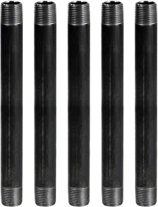 Supplygiant 3/4 X 60 Inch Black Steel Pipe, Heavy Duty Industrial Malleable Iron - Picture 1 of 8
