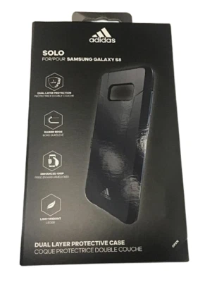 NUEVO Adidas Solo Funda Doble Capa Protección para Samsung Galaxy S8 Azul Marino Foto 1 de 2