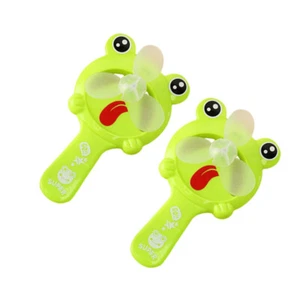 2 Pcs Hand Pressing Frog Fan Student Mini Portable Cute Handheld - Picture 1 of 12