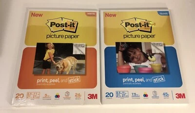 NEW Lot Of 2 Post-it Picture Paper 20 Sheets 8.5X11 One Semi Gloss & One Matte - Image 1 of 4