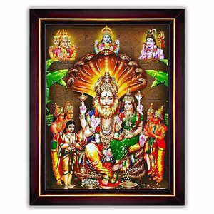 Lakshmi Narasimha Swamy Lord Narsingh Wandgemälde gerahmt Wohndeko - Bild 1 von 2
