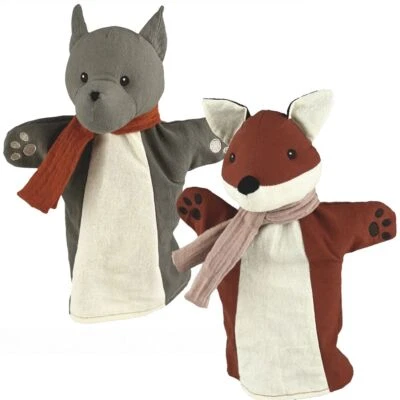 Hochwertiges Handpuppen-Set Wolf & Fuchs für Puppen- und Kasperletheater - Bild 1 von 3