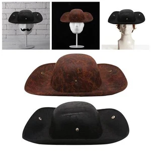 Faux Leather Pirate Hat, Faux Leather Vintage Pirate Hat for Women & Men - Picture 1 of 15