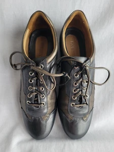 Robert Zur Women’s 100% Leather Lace up Bronze & Gray Bowling Shoes Size 11 4A - Picture 1 of 9