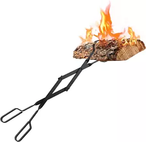 Log Grabber Fireplace Tongs Wood Fired Oven Tool Grill Camping Fire Pit Tool - Picture 1 of 12