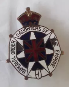 Vintage Imperial Order Daughters of The Empire Enamel Brass Pin LIS BROS R/D - Bild 1 von 2