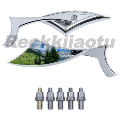 Chrome Motorcycle Blade Rearview Side Mirrors For Victory Ness Vegas Jackpot - Image 1 of 4