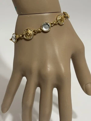 Pulsera De Colección Gianni Versace Oro Cristal Medusa Foto 1 de 4