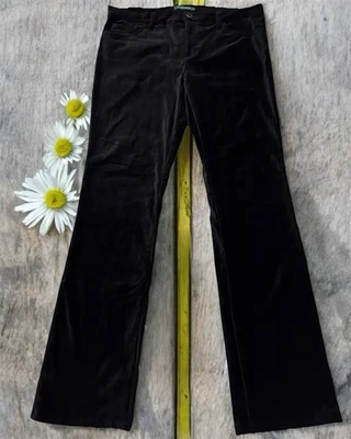 Lauren  Ralph Lauren Women’s Mid Rise Stretch Velvet Straight Trouser Pants 10 - Image 1 of 4