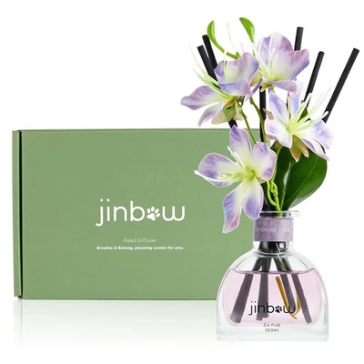 Flower Reed Diffuser Set for Home, Lavender Scent Essential Oil with Sticks, ... - Image 1 of 4