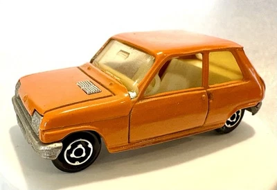 Rare! Vintage Majorette Renault 5 Hatchback 1:64 - 257 Orange w/ Metal Base - Image 1 of 4