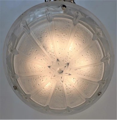 Lámpara de araña Muller Freres francesa 1930 Art Deco lista para instalar Foto 1 de 4