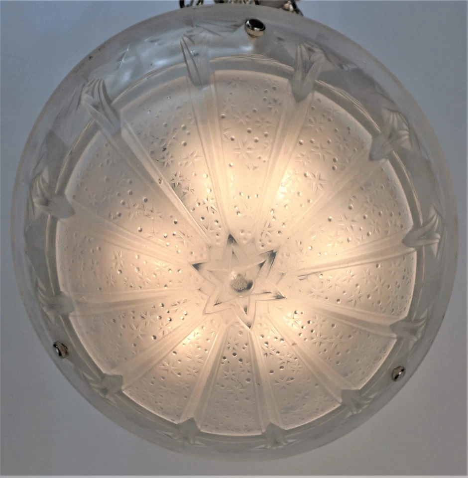 КУЛОН MULLER FRERES ФРАНЦУЗСКИЙ 1930 АРТ-ДЕКО люстра готова к установке - Изображение 1 из 4