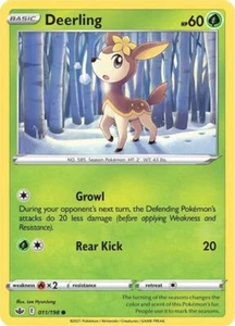 Juego de cartas coleccionables Pokémon Deerling Chilling Reign 011/198 regular común ࿊ - Imagen 1 de 1
