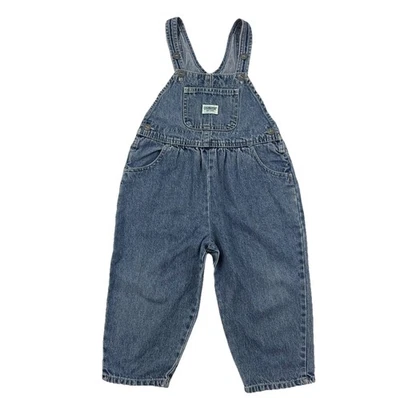 OshKosh B’gosh Toddler Overalls 2T Denim Blue Jean Bib Pants Adjustable - Image 1 of 4