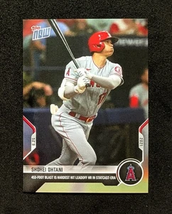 Tarjeta Shohei Ohtani - 2021 MLB TOPPS NOW 412 453 ft explosión más dura leadoff angels - Imagen 1 de 2