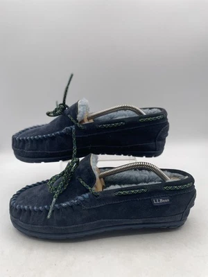 L.L. Bean повседневные туфли детский размер 4 синий замши поскользнуться на мех отделки круглый носок комфорта - Изображение 1 из 4