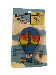 Vtg Hot Air Balloon Magnet Refrigerator Thermometer Temperature Gauge - Picture 1 of 4