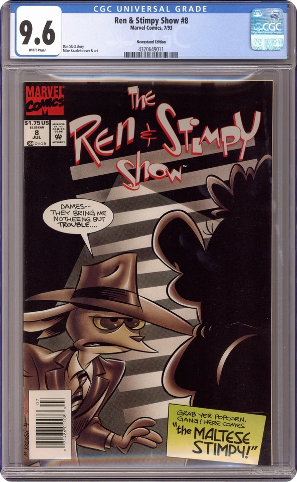 Ren and Stimpy Show #8 CGC 9.6 Newsstand 1993 4320649011 - Image 1 of 1