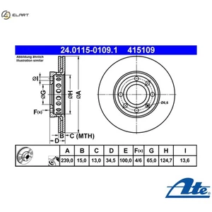 2x BRAKE DISC 24.0115-0109.1 FOR VW AUDI ANY/AYZ 1.2L 3cyl LUPOANY 1.2L 3cyl A2 - Picture 1 of 10