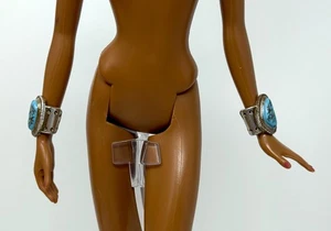 Barbie Edelstein Fantasy Türkis Model Muse Puppe Outfit Schmuck Silber Armband - Bild 1 von 9