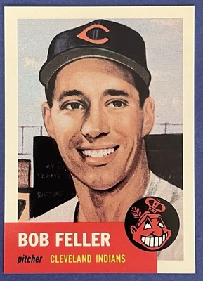 1991 Topps Archives baseball 1953 Bob Feller Indians HOF card #54 NM-MT Centered - Image 1 of 2