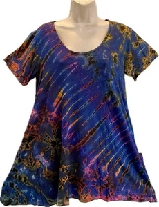 Sacred Threads Hippie Bohemian Festival Stretch Tie Dye Pocket Dress 224102 C - Picture 1 of 6