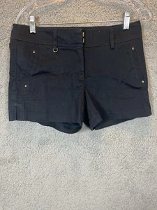 Cache Shorts Womens  6 Black Stretch Regular Fit Flat Front Pockets Chino - Picture 1 of 6