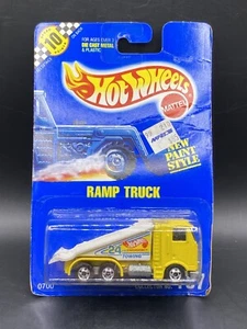 Hot Wheels Ramp Truck 1991 Speed Points #187 Black Walls Yellow Vintage Toy Car - Picture 1 of 2