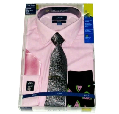 Camisa de Vestir Corbata Gemelos Calcetines Para Hombre Mediano NUEVO Conjunto de Regalo 34 35 Mangas Apt 9 M Foto 1 de 4