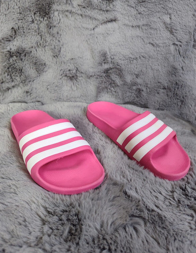 Sandali Adidas Ragazze Adilette 3K Rosa Righe Slide Casual Comfort Scarpe Piatte