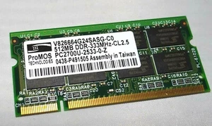 IBM ProMos RAM Memory Module 512MB PC2700U CL2.5 DDR3-333MHz V826664G24SASG-C0 - Picture 1 of 3