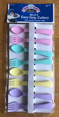 Juego de 8 cubiertos Baby King 2001 vintage de fácil agarre con bordes redondeados lisos nuevo de stock Foto 1 de 3