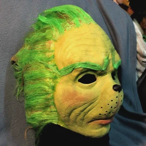 GRINCH latex MASK COSPLAY How The Grinch Stole Christmas Halloween Night Costume - Picture 1 of 24