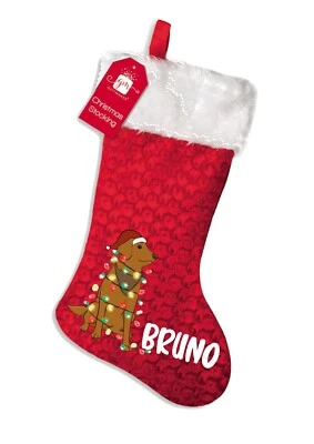 PRETTY LITTLE CUSTOMS Personalised family pet Christmas stocking your name - dog, puppy, pup