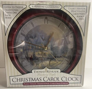 Thomas Kinkade Painter of Light Christmas Carol Uhr, spielt 12 Weihnachtslieder, Neu im Karton - Bild 1 von 3