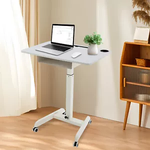 Rolling Height Adjustable Laptop Sofa Desk Overbed Food Tray Table Stand Podium - Picture 1 of 17