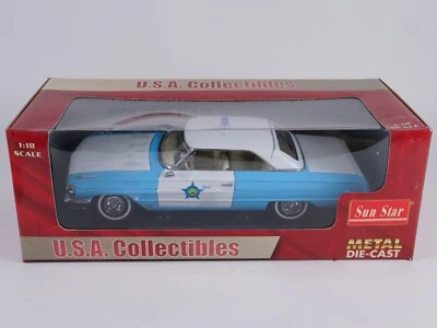 SUN STAR N° 1446 FORD Galaxie 500 POLICE CAR 1964 Nuovo 1/18 - Immagine 1 di 4