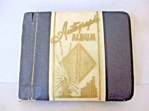 1947 Autograph Album graduation class pen & ink writing ZIPPERED  - Picture 1 of 12
