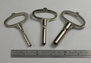 Clock Winding Key French type nickelled Steel 2.5mm - 7mm keys grandfather - Picture 1 of 1