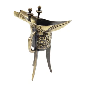 Three- Legged Wine Cup Ornament Wine Cup Miniature Chinese Traditional Wine Cup - Picture 1 of 12